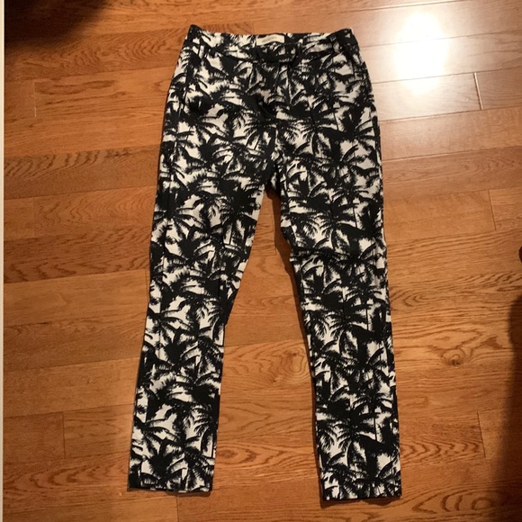 Trousers with Black Palm Tree Print - Picture 1 of 3